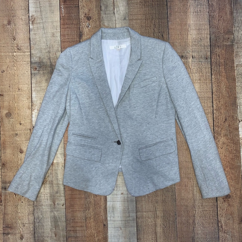 Loft | Gray One Button Blazer